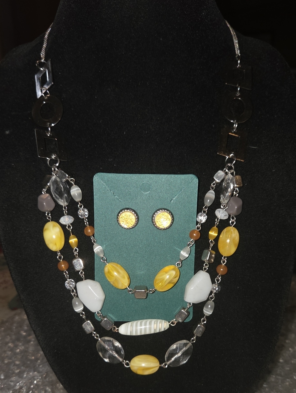 Lia Sophia Lemoncello Necklace & Sugar Blossom Earrings